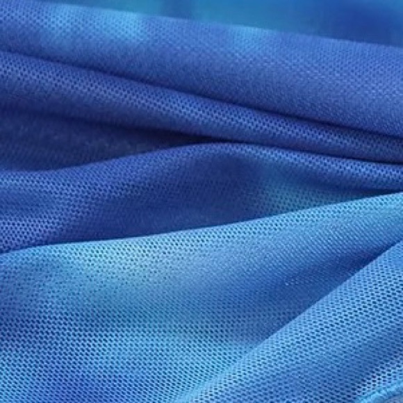 Blue Cozumel Asymmetrical Bodycon Skirt Set Beach Festival Coverup Mini Coverup - Picture 8 of 14